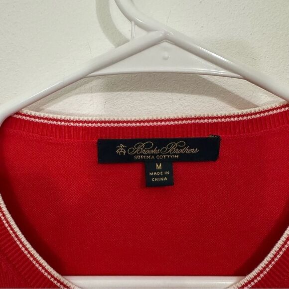 Brooks Brothers Women's Supima Cotton Button Up Sweater Size medium Red‎ - Picture 5 of 7